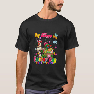 Camiseta Feliz Día de Pascua Pollo Bow Tie Chocolate Huevos