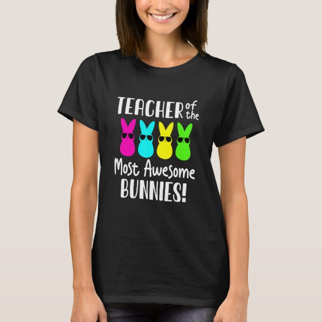 Camiseta Feliz Día de Pascua, profesoras, conejo de pascua (Anverso)