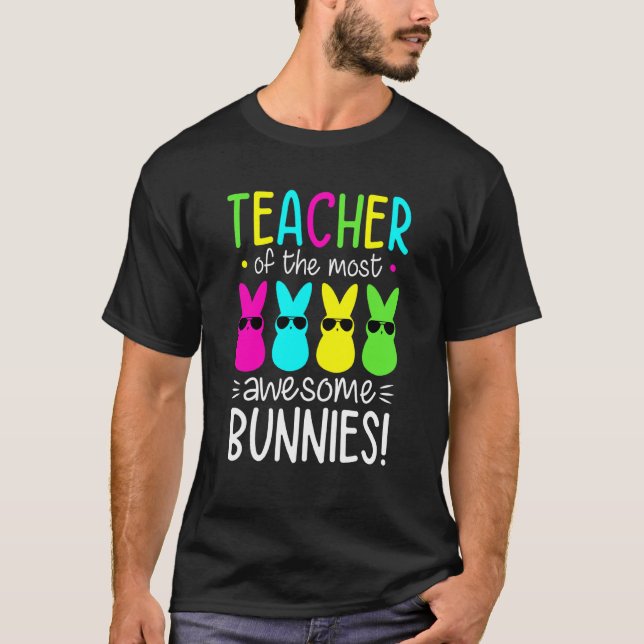 Camiseta Feliz Día de Pascua, profesoras, conejo de pascua (Anverso)