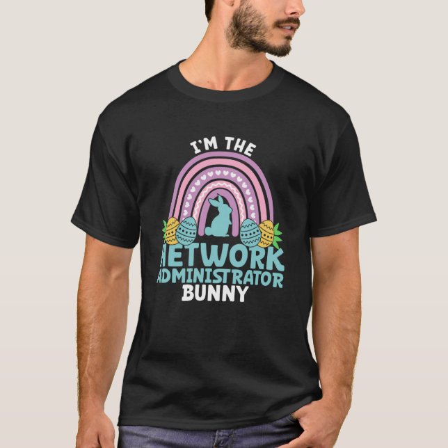 Camiseta Feliz Día de Pascua Soy el administrador de la red (Anverso)