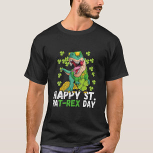 Camiseta Feliz Día de Pat Trex St Patricks Día Dinosaurio T
