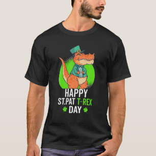 Camiseta Feliz Día de Patrick, papá Trex Conozca a la famil