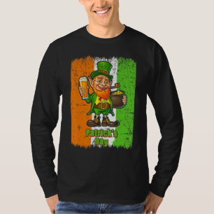 Camiseta Feliz Día De Patrick S Green Leprechaun Beer Vinta