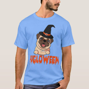 Camiseta Feliz Día de Pugloween Halloween Damas de calabaza