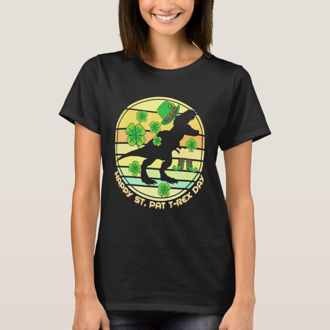 Camiseta Feliz Día de Rex St Patricku2019s Dino Lepre (Anverso)