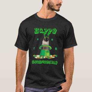 Camiseta Feliz Día de San Catrick a un gato siamés