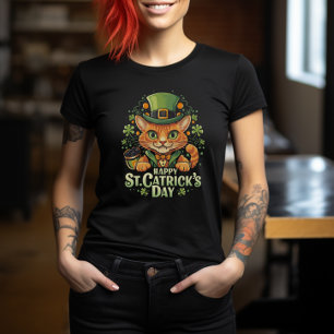 Camiseta "Feliz Día de San Catrick" Cat Leprechaun