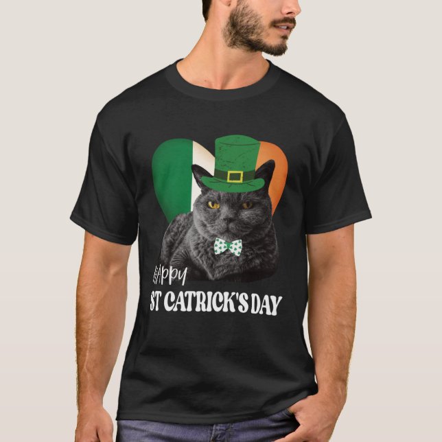 Camiseta Feliz Día de San Catrick San Patricio Bandera Irla (Anverso)
