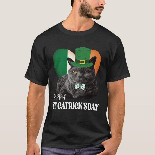 Camiseta Feliz Día de San Catrick San Patricio Bandera Irla (Anverso)