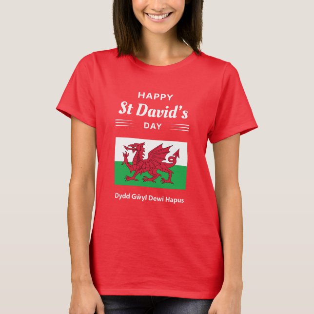 Camiseta Feliz Día de San David Dydd Gæyl Dewi Hapus 2 (Anverso)