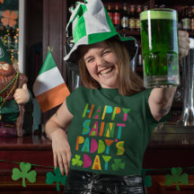 Feliz Día de San Paddy brillantes letras modernas