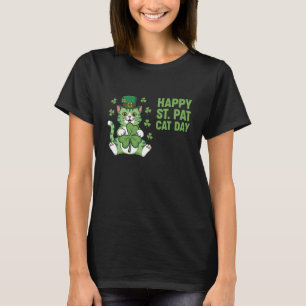 Camiseta Feliz Día de San Pat Gato Meow Duende Irlandés Gat
