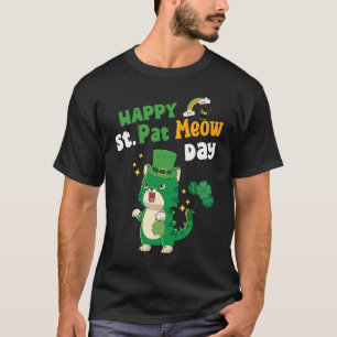 Camiseta Feliz día de San Pat Meow Día Afortunado Shamrock 