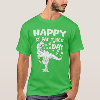 Camiseta Feliz Día de San Pat Rex, niños de dinosaurios