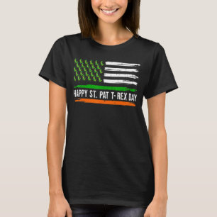Camiseta Feliz Día de San Pat Trex Bandera Rex Dinosaur Lep