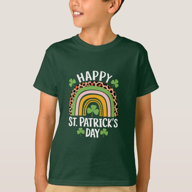 Camiseta Feliz Día de San Patricio, arcoiris (Anverso)