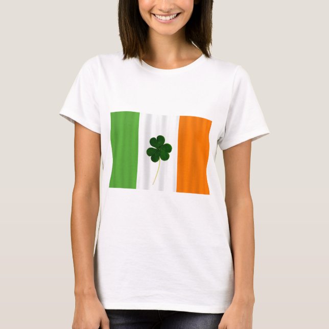 Camiseta ¡Feliz Día de San Patricio! Bandera irlandesa Sham (Anverso)