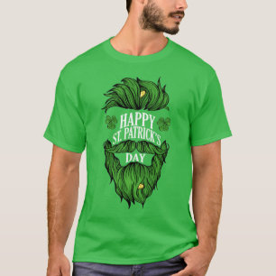 Camiseta Feliz Día de San Patricio   Barba verde
