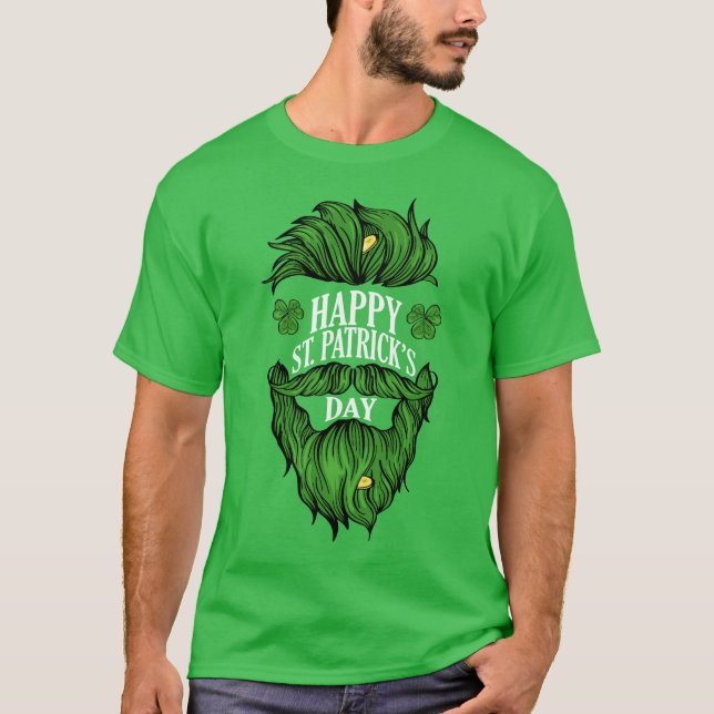 Camiseta Feliz Día de San Patricio | Barba verde (Anverso)