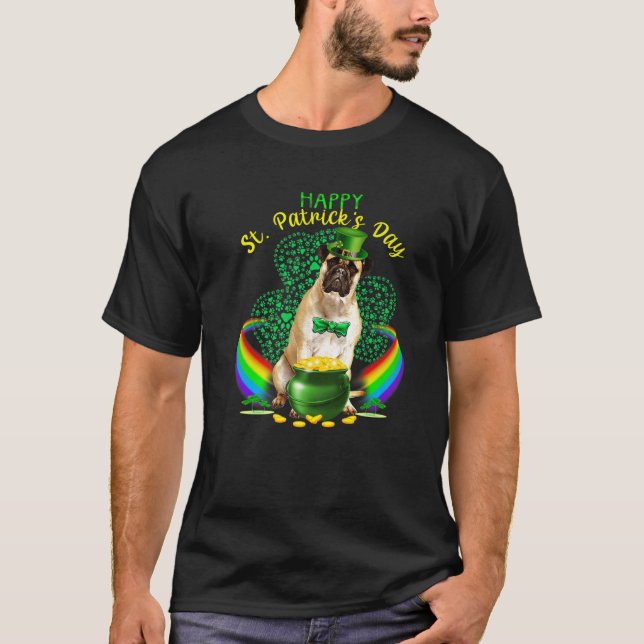 Camiseta Feliz Día de San Patricio Bullmastiff Leprechaun G (Anverso)