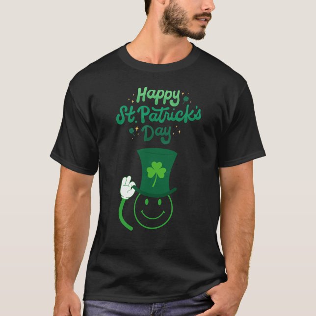 Camiseta Feliz Día de San Patricio Cara sonriente en un Gor (Anverso)
