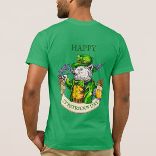 Camiseta Feliz día de San Patricio Cerveza Gato Irlandés Di