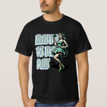 Feliz Día de San Patricio Chica Pinup con Shamrock