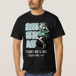 Camiseta Feliz Día de San Patricio Chica Pinup con Shamrock