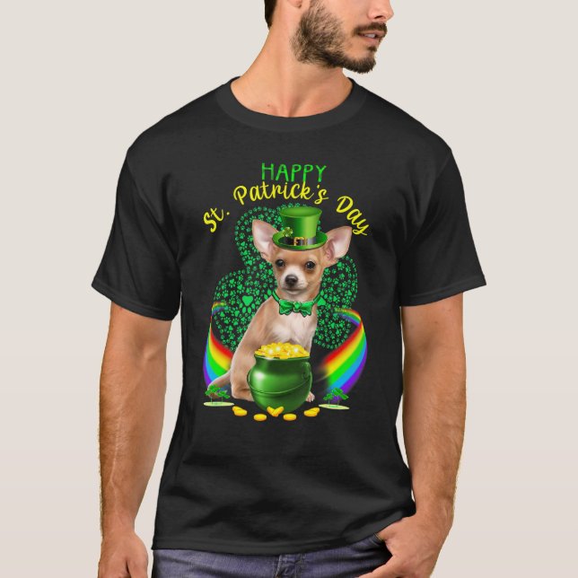 Camiseta Feliz Día de San Patricio Chihuahua Leprechaun Gor (Anverso)