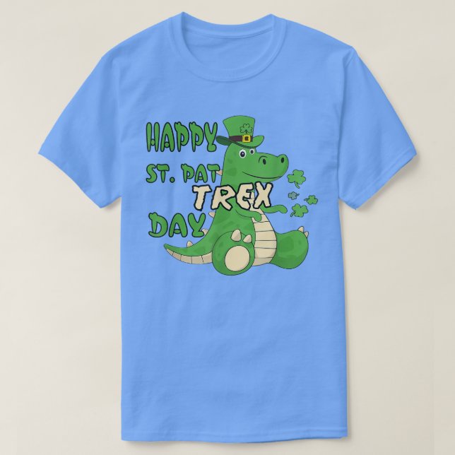 Camiseta Feliz Día de San Patricio con motivos de dinosauri (Diseño del anverso)