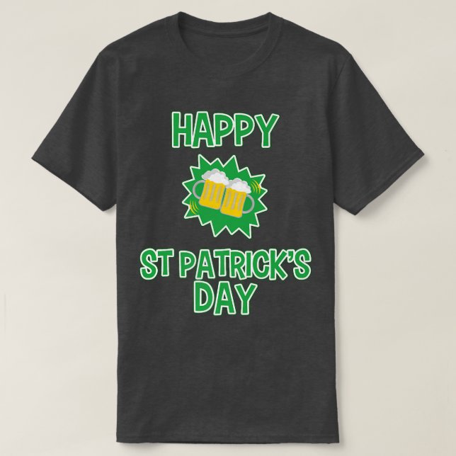 Camiseta Feliz Día de San Patricio de la Cerveza Bebida (Diseño del anverso)