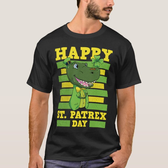 Camiseta Feliz Día de San Patricio de San Pablo Dinosaurio (Anverso)