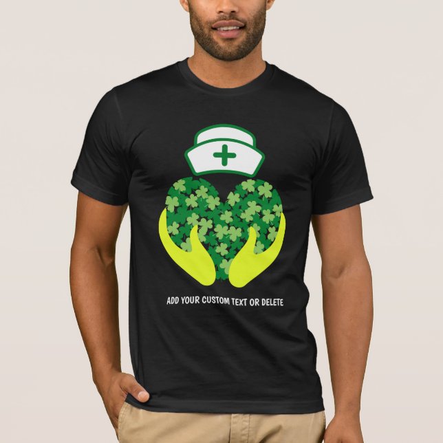 Camiseta Feliz Día de San Patricio Enfermera Shamrock Clove (Anverso)
