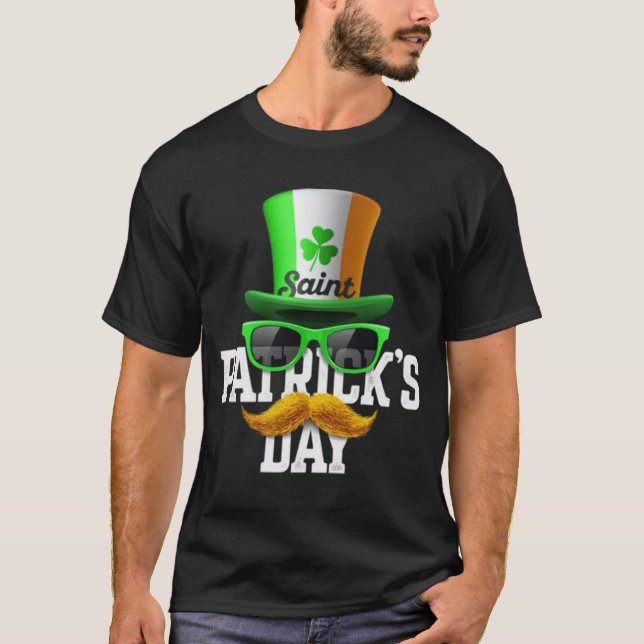 Camiseta Feliz Día de San Patricio Fiesta Fun Mustache (Anverso)