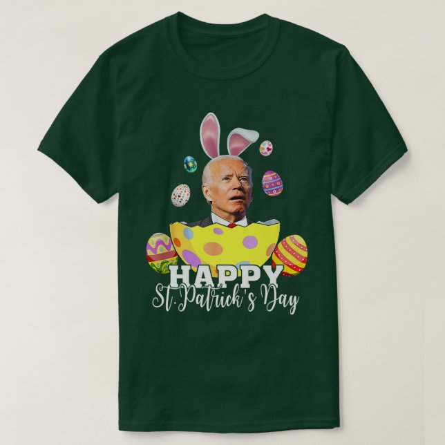 Camiseta Feliz Día de San Patricio Funny Joe Biden Pascua (Diseño del anverso)