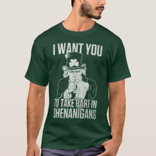 Camiseta Feliz Día de San Patricio Funny Tío Sam fiesta de 