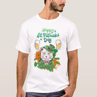 Camiseta Feliz Día de San Patricio- Gato
