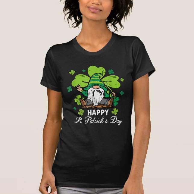 Camiseta Feliz Día de San Patricio Gnome Shamrock (Anverso)