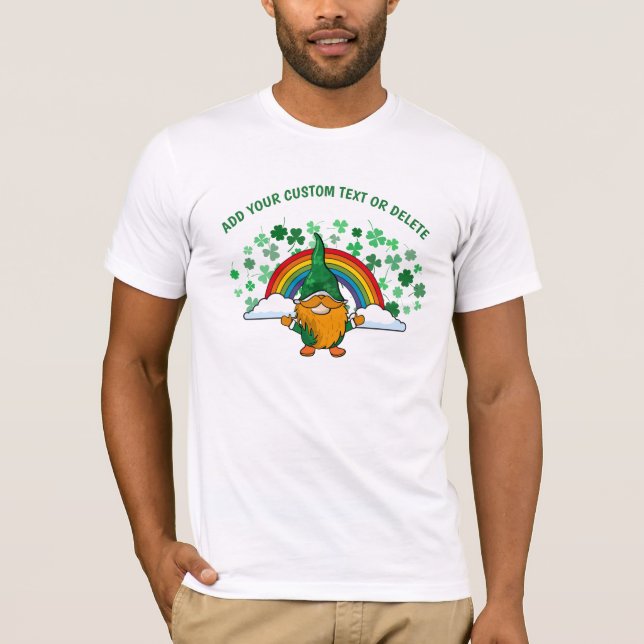 Camiseta Feliz Día de San Patricio Gnomest trébol arco iris (Anverso)