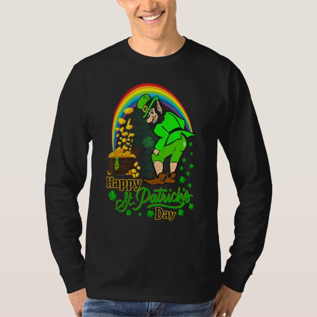 Camiseta Feliz Día De San Patricio Hombres Gráficos Shamroc (Anverso)