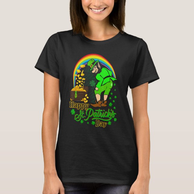 Camiseta Feliz Día De San Patricio Hombres Gráficos Shamroc (Anverso)