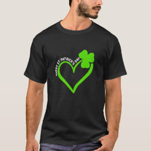 Camiseta Feliz Día de San Patricio Irlandés, corazón de Sha