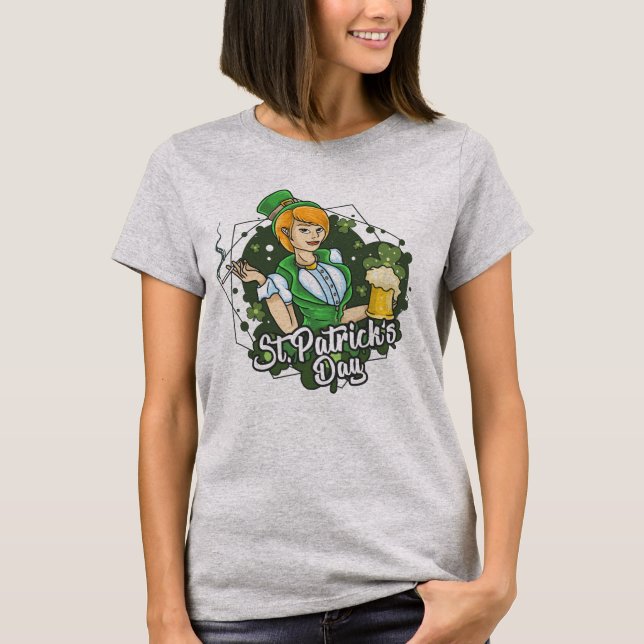 Camiseta Feliz Día de San Patricio | Lady Bar Maid (Anverso)
