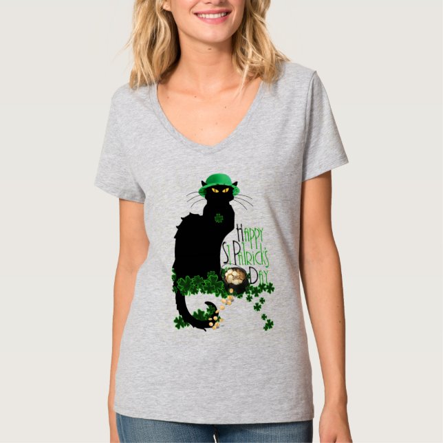Camiseta Feliz Día de San Patricio Le Chat Noir (Anverso)