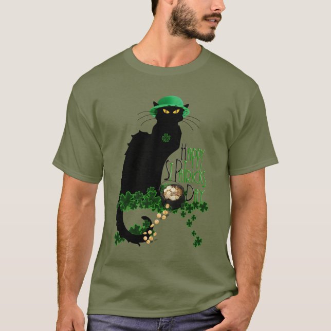 Camiseta Feliz Día de San Patricio Le Chat Noir (Anverso)