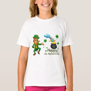 Camiseta Feliz Día de San Patricio, Leprechaun Arcoiris