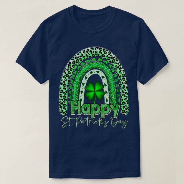 Camiseta Feliz Día de San Patricio, lindo arco iris (Diseño del anverso)