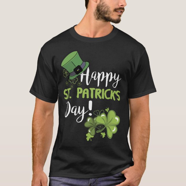 Camiseta Feliz Día de San Patricio Muchos Shamrock Green (Anverso)