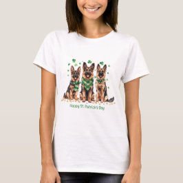 Camiseta Feliz Día de San Patricio, perros pastores alemane