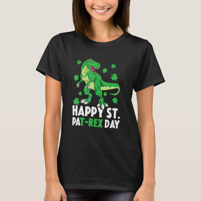 Camiseta Feliz Día De San Patricio Por Los Dinosaurios (Anverso)